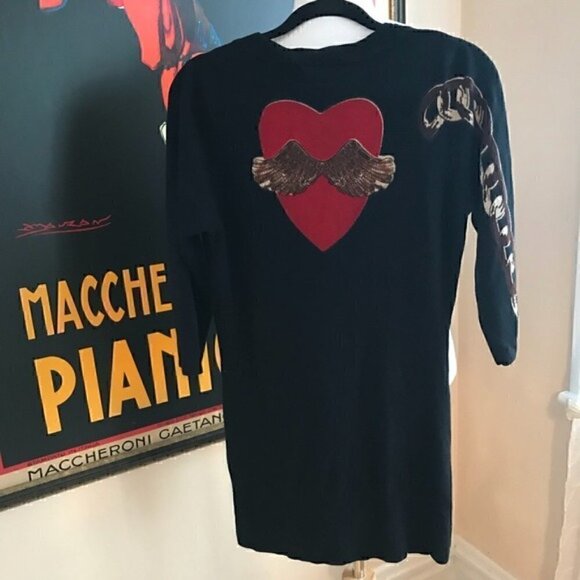 TWELVE BY TWELVE: Heart/Horse/Chain Cardigan Sz L - Picture 2 of 8